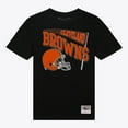 thumbnail image 3 of Women's Mitchell & Ness  Black Cleveland Browns Team Dynamic Boyfriend T-Shirt, 3 of 4