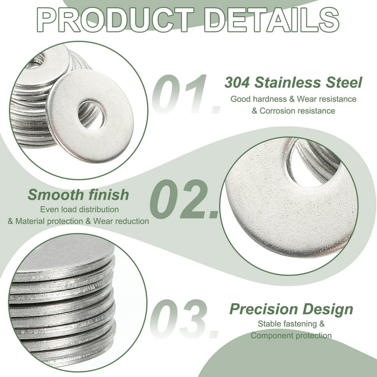 Washers For Bolts Uxcell #6 316 Stainless Steel Flat Washer For