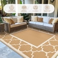 thumbnail image 5 of DEORAB Outdoor Rugs Waterproof Plastic Straw Mat 9'x12' Reversible for RV Patio Deck Beach Brown & Beige, 5 of 5