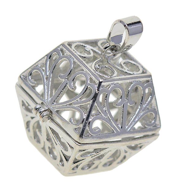pitrice Perles Cage Charmes Médaillon Pendentif Paramètres pour DIY Collier Carré