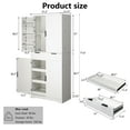 thumbnail image 6 of HSUNNS 72" Tall Pantry Cabinet, Large Pantry Storage Cabinet with 3 Keyboard Drawers and 6 Adjustable Door Shelves, Kitchen Pantry Freestanding Cupboard for Dining Room and Entryway, White, 6 of 11