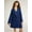 Nautical Navy Solid, variant on Women's Cotton Blend Knit Wrap Robe, Sizes S to 3X