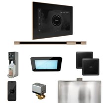 Mr Steam XDream Steam Shower Ctrl Pkg w/iSteamX Control and Linear Steamhead in Black Polished Gold