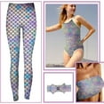 thumbnail image 6 of 1m Sparkly Purple Hologram Spandex Fish Scale Fabric Charming Illusion Color Glitter Fabric Mermaid Printed, 6 of 9