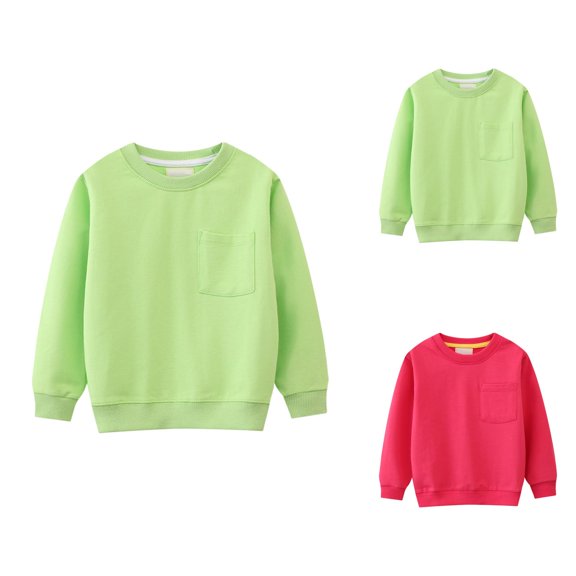 Solid Color Boys Sweatshirts Autumn Winter Toddler Boys Girls Long Sleeve Solid Color Hoodie Tops Pullover Casual Sports Outwear For Children Clothes Boys Hoodie