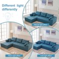 thumbnail image 4 of 109*70" Modular Sectional Sofa, Upholstered Installation-free Sofa with 2 PC Free Combination, L-Shape Sleeper Sofa Couch for Living Room Bedroom, Blue, 4 of 8