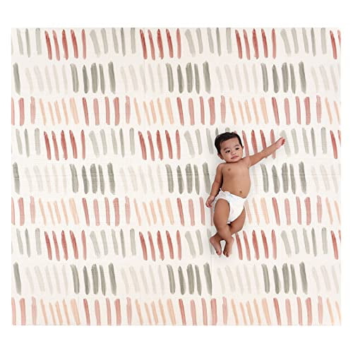 JumpOff Jo Extra Large Foldable Kids Foam Play Mat, Padded Baby Floor Mat, 77 x 70 in - Rainbow Dash