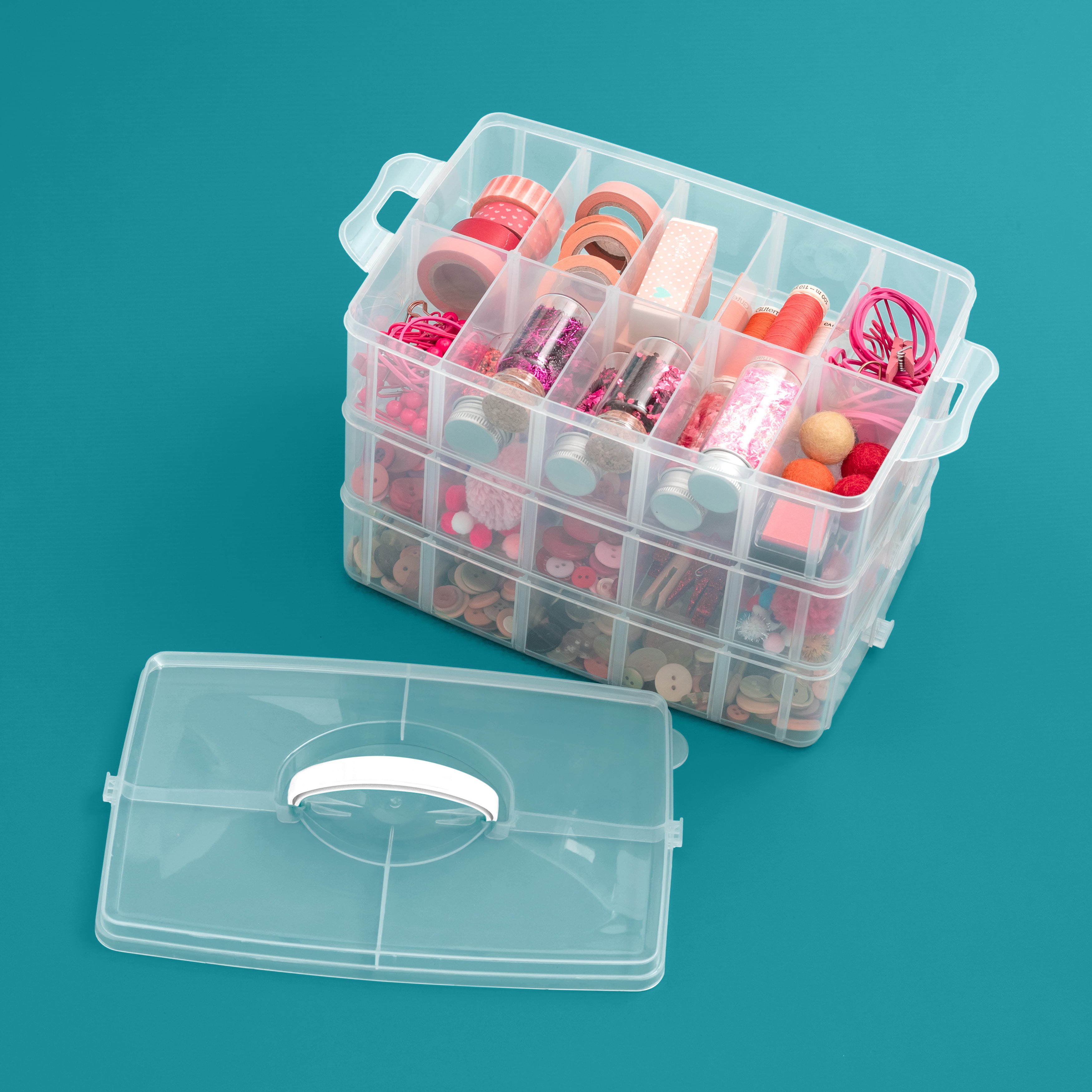 We R Craft Caddy Translucent Plastic Storage 6.3X6.3X5.7 Case