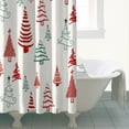 thumbnail image 5 of Rideau de Douche pour Salle de Bain Rouge Vert Sapin de Noël Rideaux de Douche Imperméables Frais Crochets de Rideau de Bain Inclus,72x72 Pouces, 5 of 5