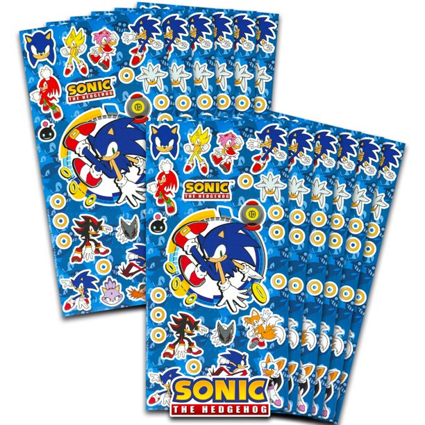Láminas adhesivas Party Favors de Sonic The Hedgehog para niños, paquete de 12