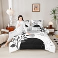 thumbnail image 4 of Homewish Teens Minimalist Stripes Circle 2pcs Bedding Comforter Set,Vintage Aesthetic Leaves Twin Comforter Sets,Mid Century Breathable Bedding Set,Luxury Bedroom Decor,Reversible, 4 of 8