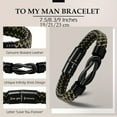 thumbnail image 4 of Men's Black Braided PU Leather Bracelet – Meaningful Gift For Boyfriend, Husband, Or Dad,7.5"-White-To My Grandpa, 4 of 13