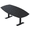 Black Cypress w/Matte Black Base no Electric, variant on 7 Ft Arc Boat Conference Table Metal T-Bases Data And Electrical Unit