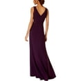 thumbnail image 2 of MORGAN & CO Womens Purple Sheer Sleeveless V Neck Full-Length Formal Pencil Dress 9\10, 2 of 2