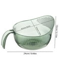 thumbnail image 3 of Clearance Sale Kingtowag Washing Basin, Kitchen Multi-Function Rice Washing Spoon Plastic Rice Washing Sieve Rice Washing Basin Drain Basket Fruit Basin Vegetable Washing Basket Rice Gray, 3 of 9