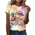 thumbnail image 3 of Women's Tops Under $10 Free Shipping Casual Pullover Printed Short Sleeved Round Neck Top, 3 of 9