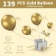 thumbnail image 2 of Kit de globos Labeol Metallic Gold, 139 unidades, con diferentes tamaños, 2 of 9