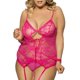 thumbnail image 1 of Conjunto de Ropa Interior de Encaje Escotado en Talla Extra Rosegal Lencería de talla grande, 1 of 2
