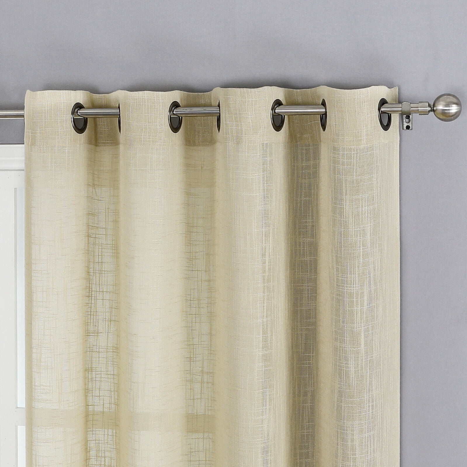 Hampton Home 2 Piece Luxury Semi Sheer Grommet Top Curtain Panel Pair - Assorted Colors