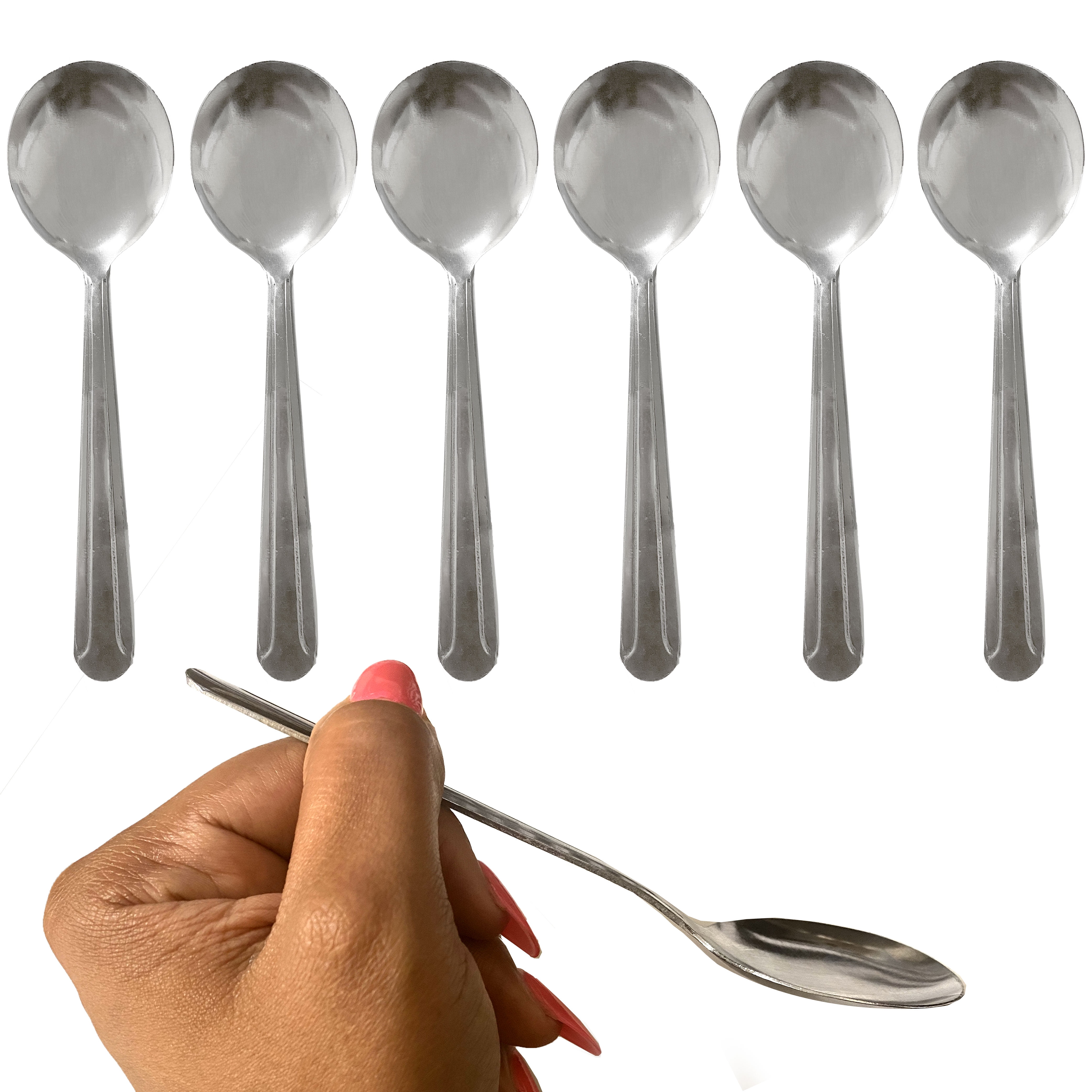 6 Pack Dominion Soup Spoons Round Stainless Steel Bouillon Spoon Table