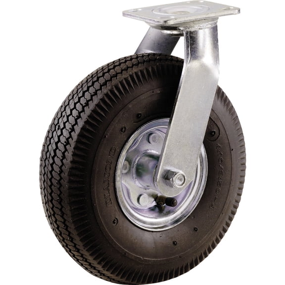 Shepherd Hardware Pneumatic Wheel Swivel Plate Caster - Swivel - 6 Units, 10 Inch — Standard Mounting Hardware, Drop-In Replacement