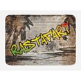 thumbnail image 1 of Rasta Bath Mat, Jamaican Reggae Music Icon Inspired Rastafari Street Graffiti Image, Non-Slip Plush Mat Bathroom Kitchen Laundry Room Decor, 29.5 X 17.5 Inches, Brown Pale Green and Yellow, Ambesonne, 1 of 2