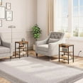 thumbnail image 2 of Side Table with Charging Station and USB Port, Small End Table for Small Space, 3-Tier Nightstand with Adjustable Shelf, for Living Room, Bedroom and Balcony, Rustic Brown BF112BZ01, 2 of 9