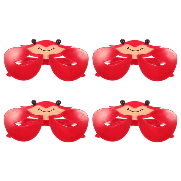 LOLIPPYY 4-Pack Hawaiian Sunglasses for Beach Parties, Fun Plastic Fashion Accessories for Everyday Use and Back to School