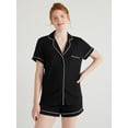 thumbnail image 4 of Joyspun Women's Dreamy Soft Collection Notch Collar Top and Shorts Pajama Set, 2-Piece, Sizes XS-3X, 4 of 8