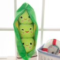 thumbnail image 1 of 1 pieza de juguete de peluche en forma de vaina de guisante, linda almohada para dormir con forma de guisante, regalo creativo para vacaciones, se puede limpiar, desarmar, muñeco de planta relleno, 1 of 5