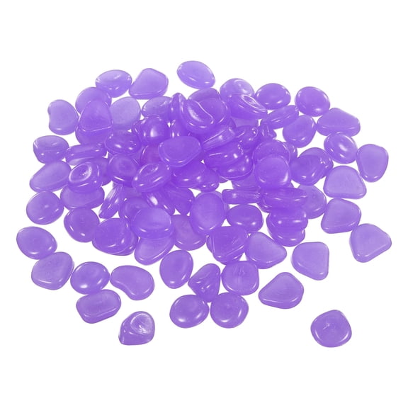 Glow in the Dark Stones, Luminous Pebbles Stones Glowing Rocks for Fish Tank Outdoor Garden, 60 Pcs & Violet