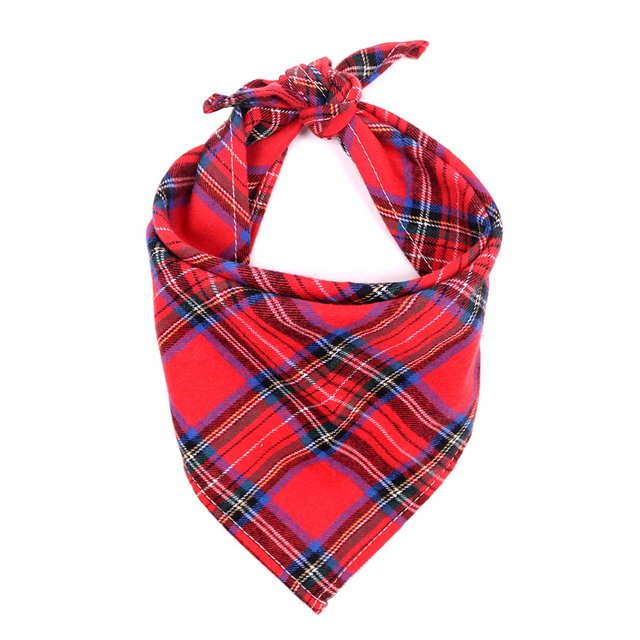 Cute Plaid Bandana Scarf for Pets - Perfect for Dogs, Puppies, and Cats - Festive Accessory for Holiday Decorations
