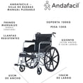 thumbnail image 2 of Andafacil® – Silla de Ruedas Manual | Plegable, Ligera, Ergonómica, 2 of 6