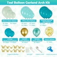 thumbnail image 4 of JTWEEN Ensemble de 133 Pcs Guirlande de Ballons Sarcelle Foncé avec Arche, Ballons Bleu Vert à Double Rembourrage, Ensemble de Ballons Turquoise Pailletés Réutilisables avec Papillon, Latex, Ballons Métalliques Dorés, 4 of 9