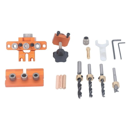 

Doweling Jig Drill Kit 3 in 1 Aluminum Alloy Anodized Drilling Locator Puncher for Woodworking Furniture Assembly