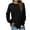 Black, variant on Antinious Womens Plus Size Tops Solid Long Sleeve Crew Neck Pleated Flannel Pullover Shirts,Sweatshirt for Women,Going Out Tops for Women,Black,L