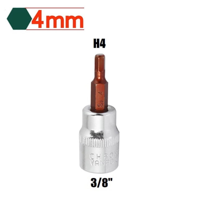 1Pcs 3/8Inch Screwdriver Bit Socket Kit Hex Screwdriver Bits H3-H10 Screwdriver Accessory for Torque Spanner Ratchet Wrench Tool H4