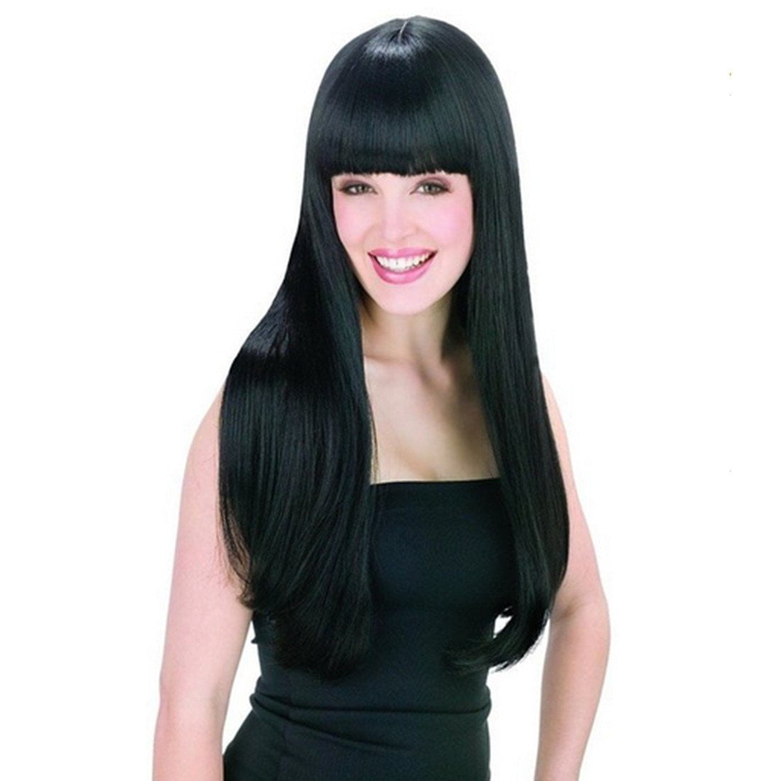 AGPtek New style black Fashion Long straight women's Girl full Hair Wig  cosplay 