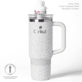thumbnail image 2 of Cirkul 30oz Travel StrawSip Double-Wall Insulated Stainless Steel Tumbler with Handle, Cream Leopard (White Leopard), 2 of 14