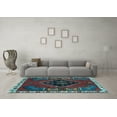 thumbnail image 3 of Ahgly Company Indoor Round Persian Light Blue Traditional Area Rugs, 4' Round, 3 of 4