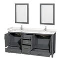 thumbnail image 2 of Wyndham Collection Sheffield 72" Wood Double Bathroom Vanity in Dark Gray/Chrome, 2 of 4
