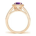 thumbnail image 2 of ANGARA Natural 0.8 Ct. Amethyst with Diamond Halo Ring in 14K Rose Gold for Women (Ring Size: 3.5), 2 of 8