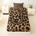 thumbnail image 3 of Erosebridal Women Cheetah Printed Twin Sheet Sets,Brown Leopard Pattern Monogrammed J Bedding For Adults 3pcs, 3 of 6