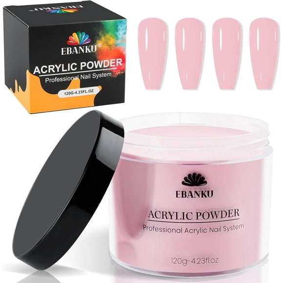 TRAHOO-Dark Pink Acrylic Powder for Nails, 120g/4.23oz Acrylic Powder Large Capacity Professional Acrylic Nail Powder for Nail Acrylic Extension, Nail Carving, Long-Lasting, No Nail Lamp Needed