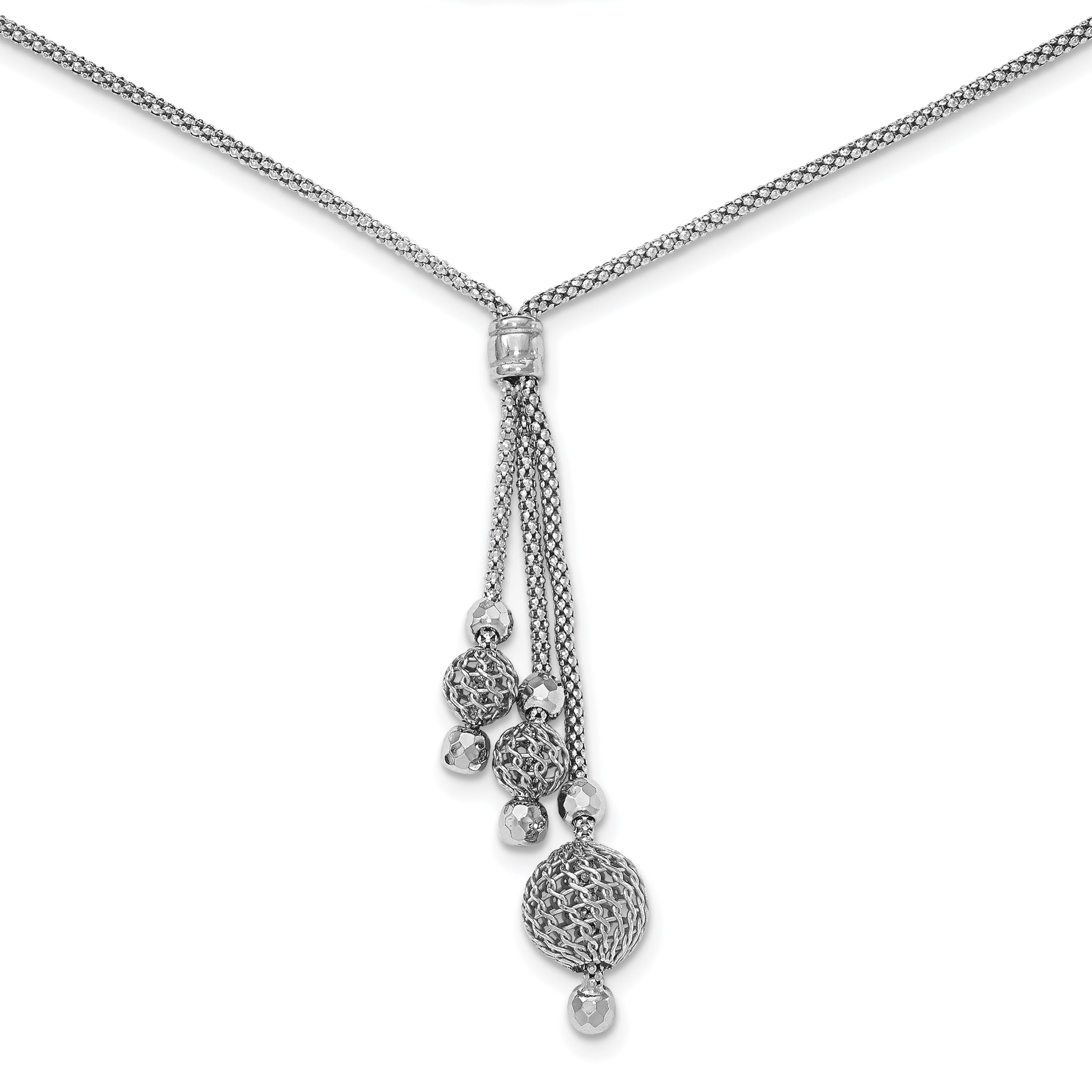 925 Sterling Silver Beaded Chain Necklace Pendant Charm Drop Fine Jewelry For Women Gifts For