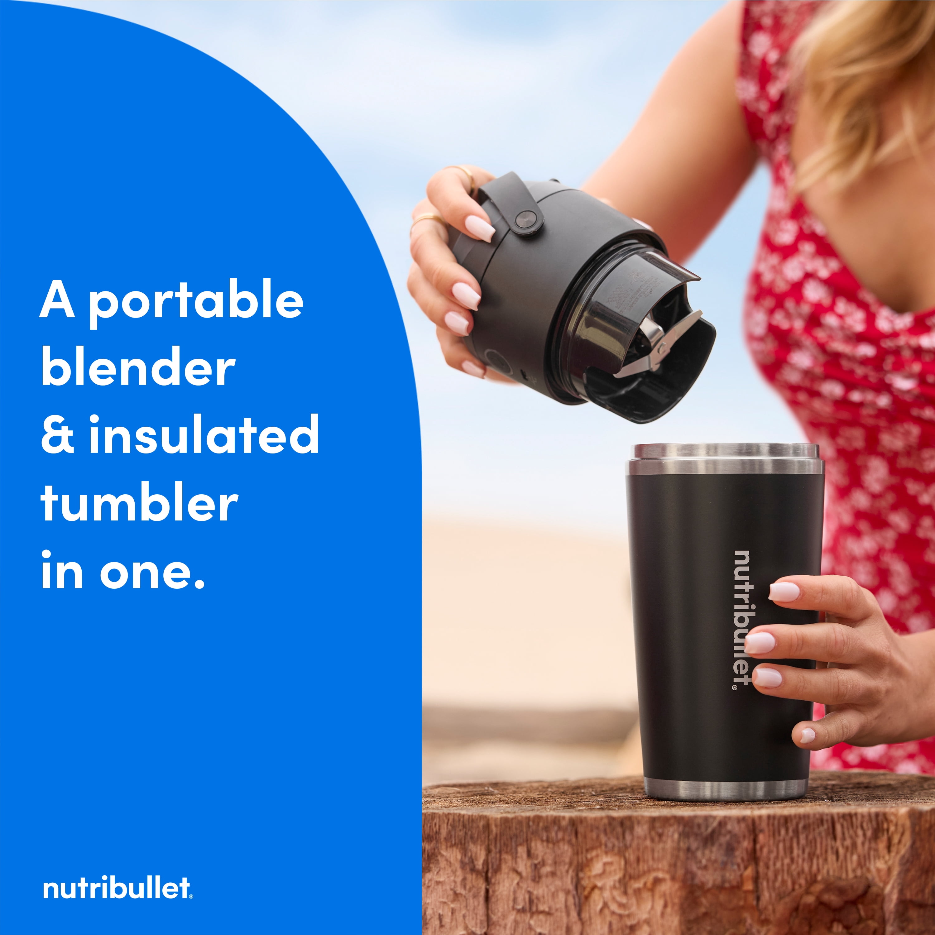 nutribullet Flip Insulated Portable Blender NBPB10350AK - Matte Black, 18oz