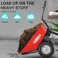 thumbnail image 3 of Electric Powered Wheelbarrow, Utility Cart Material Debris Hauler Power Garden Wagon, 330lbs (150kgs) Max Capacity Barrel Dump Material Debris Hauler, 1000lbs Towing, 24V DC 180W AGM Battery, Red, 3 of 7