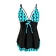 thumbnail image 4 of Mejor Belleza Mujer Traje de Baño de Moda Aumentar el tamaño 2 Piezas Tankini Tops de Bikini y Partes de Abajo Azul XXXXL, 4 of 6