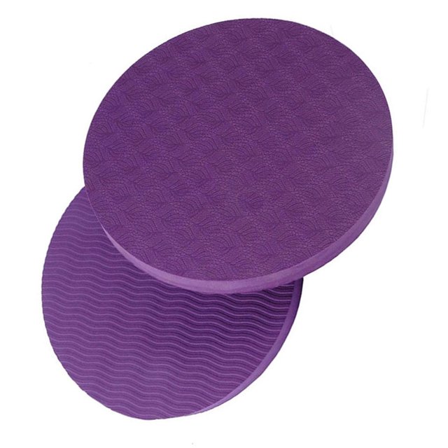 Wosthever TPE pequeña rodillera redonda antideslizante deporte Fitness Yoga Mats portátil soporte plano cojín tablón gimnasio almohadillas Uniforme atlético Púrpura