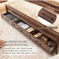 thumbnail image 4 of ACCOHOHO Rustic King Size Bed Frame with 52" Tall Full-Panel Headboard, Wood Platform Bedframe with Footboard and Storage Drawers, No Squeak, No Box Spring Needed, Brown, 4 of 7